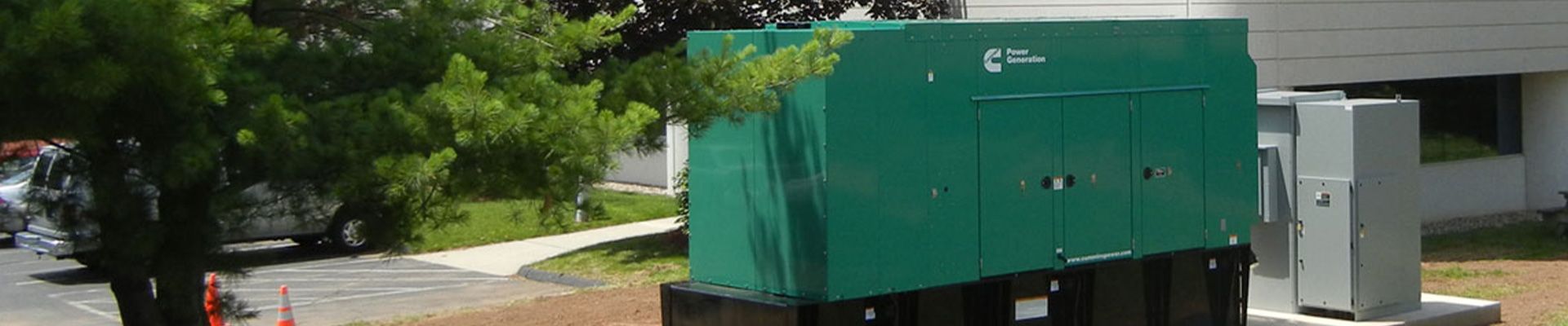 Commercial generator outside of a business